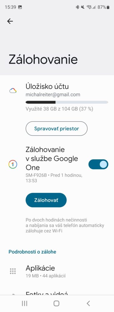 Aktívne zálohovanie smartfónu do služby Google One