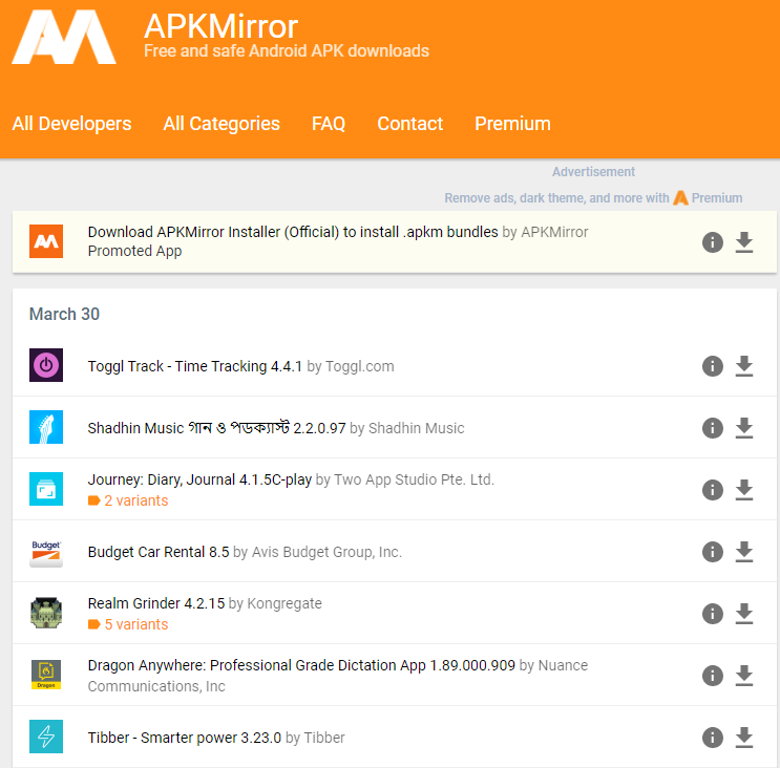 Server APK Mirror na sťahovanie aplikácií namiesto Google Play