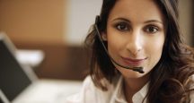 business woman headset