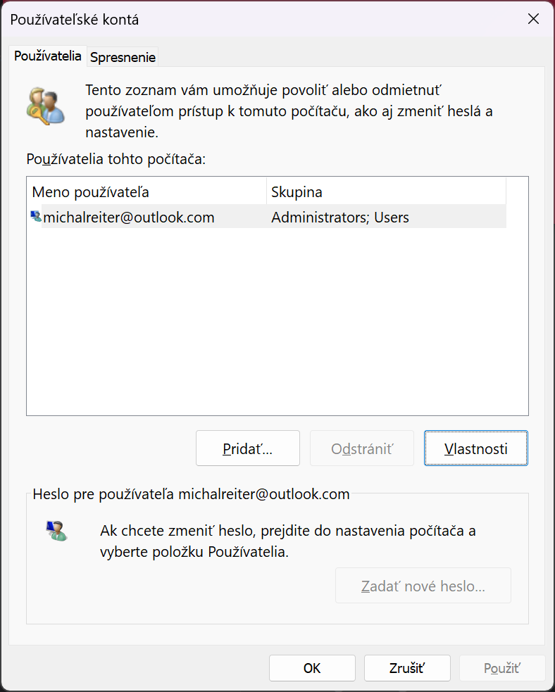 okno na zmenu názvu používateľa vo Windows 11