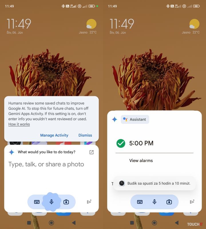 Asistent Gemini v Android smartfóne